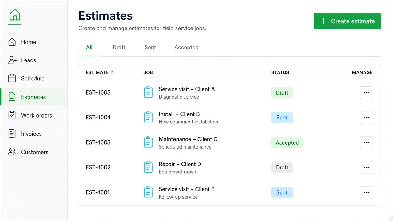Estimate becoming a work order