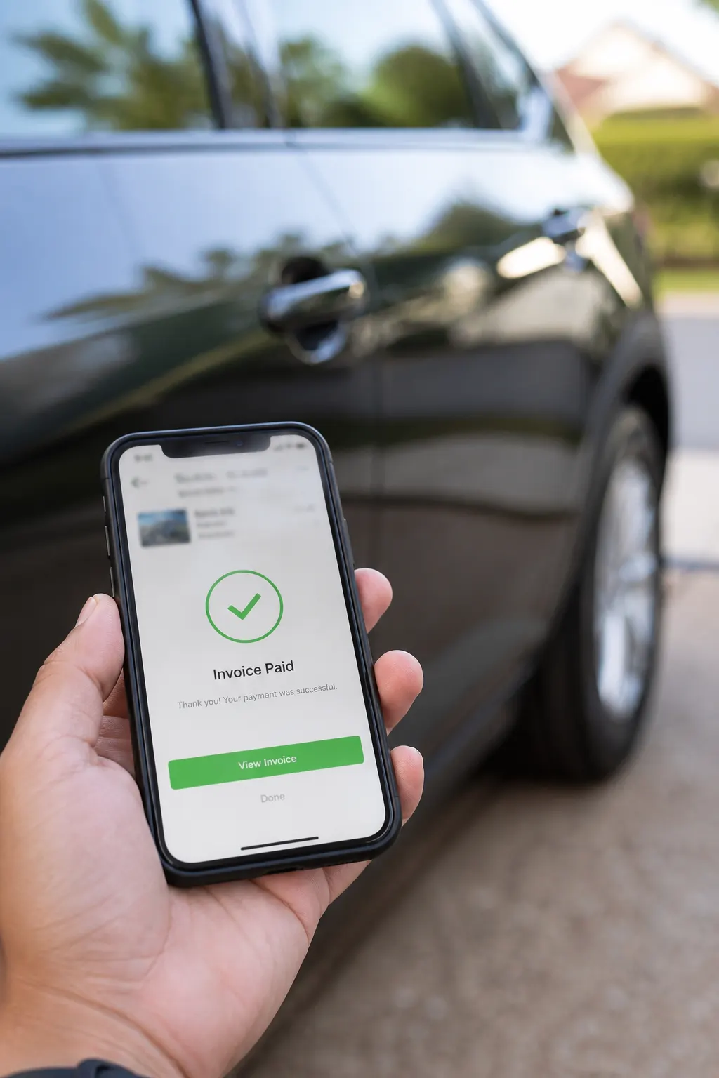 Payment success after detailing package