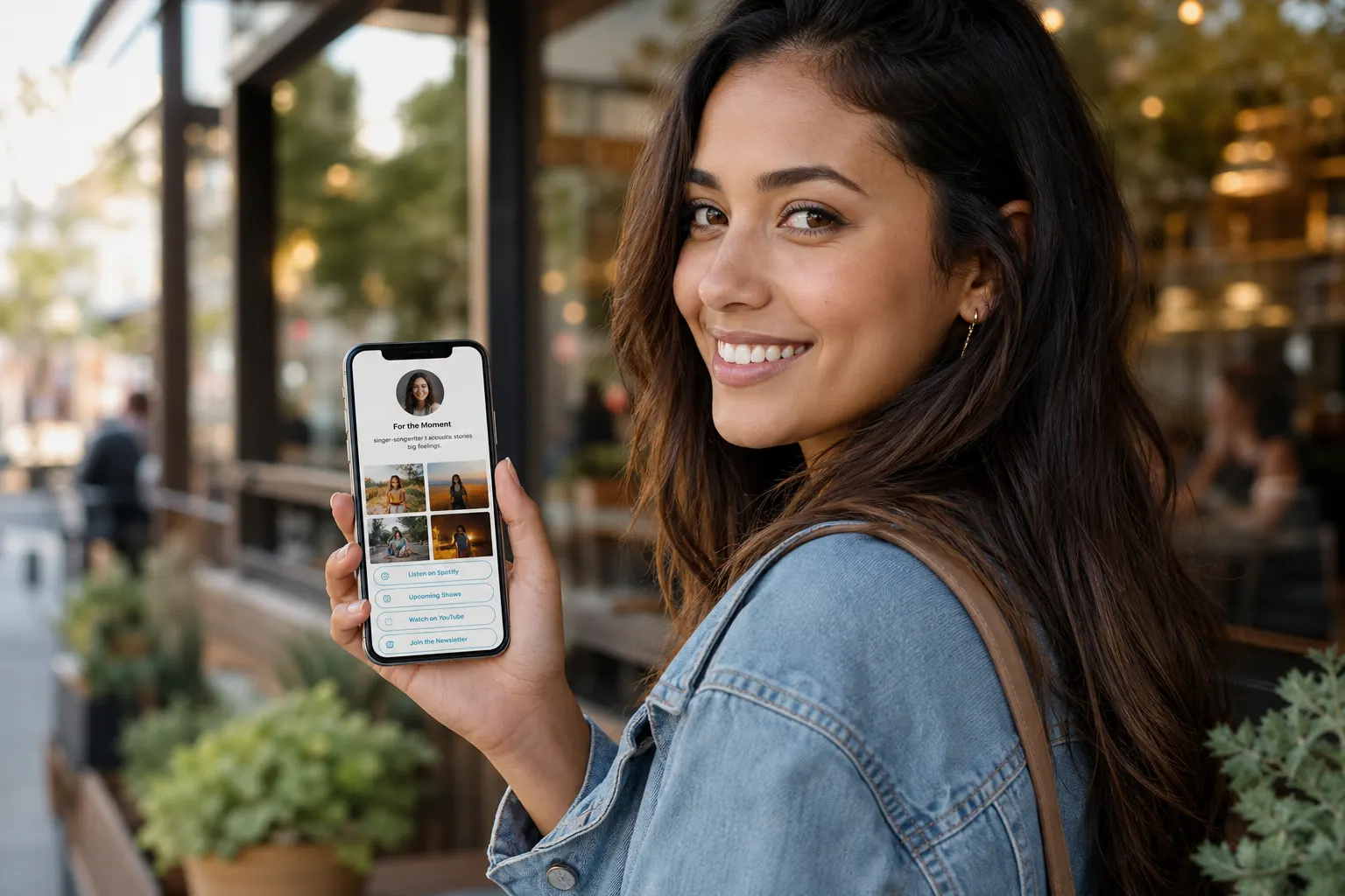 Bio page layout on a phone