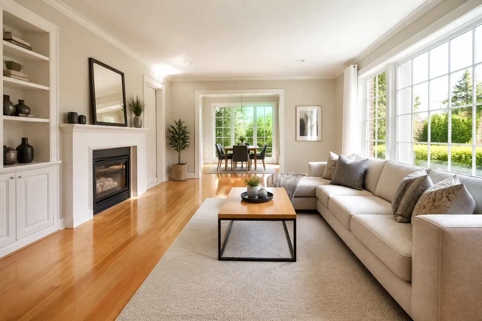 Clean living room after a service visit