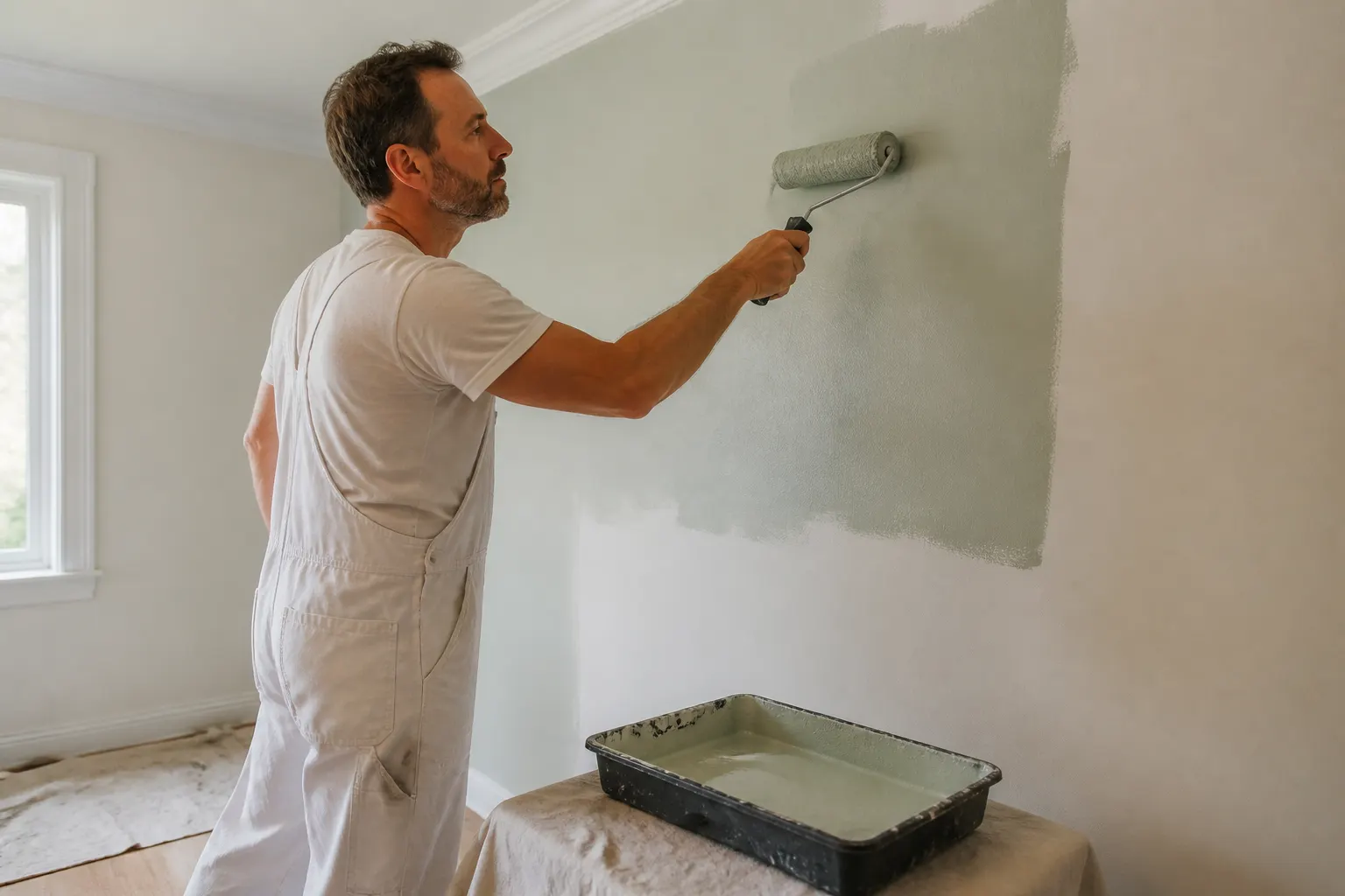 Painting crew working through rooms