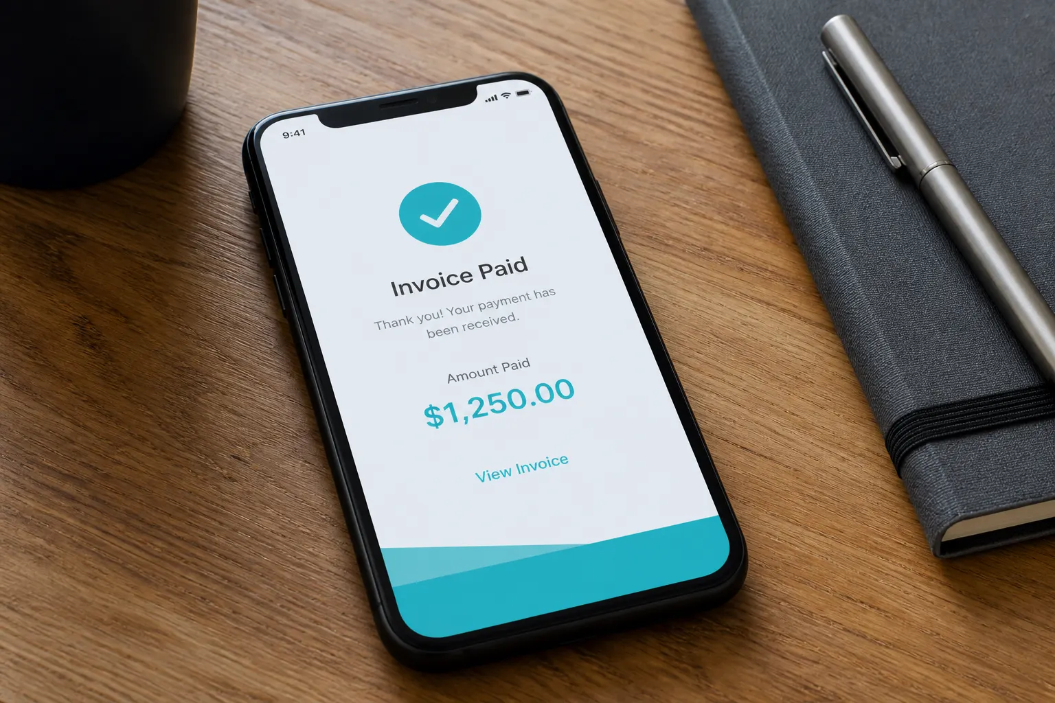 Invoice paid confirmation after electrical service