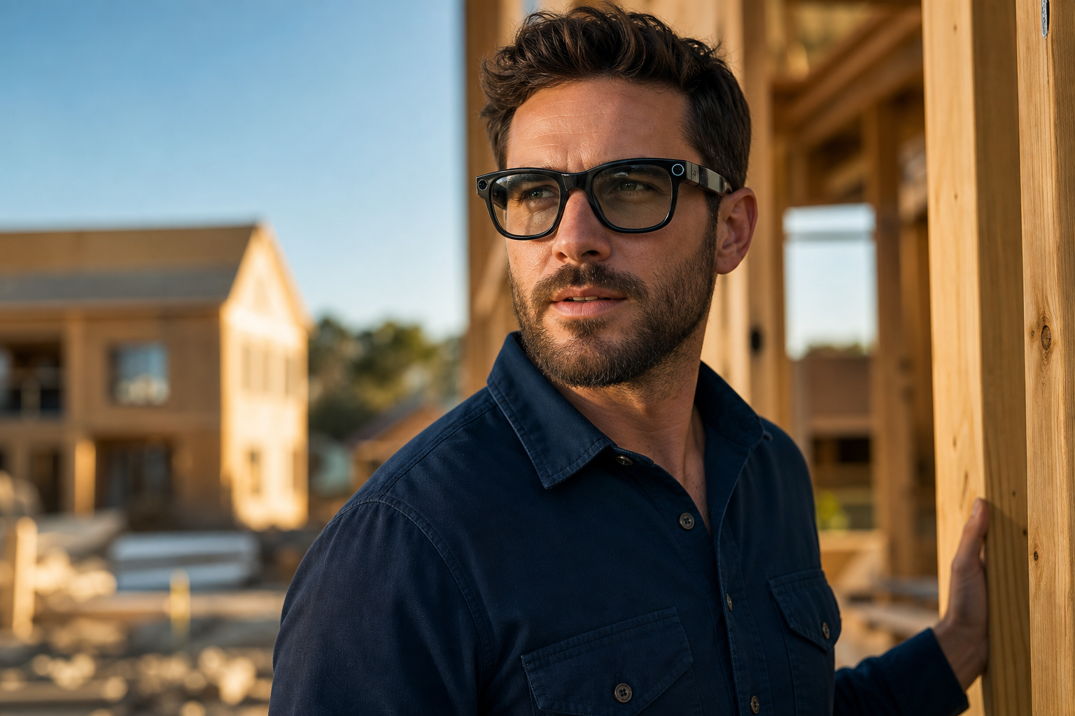 Smart glasses capturing a jobsite for the FWDLink library