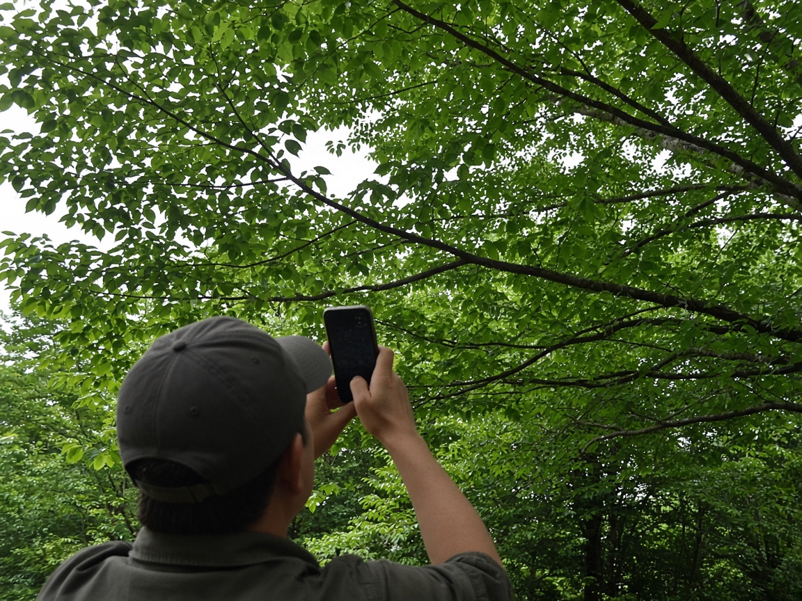 Tree canopy assessed before pruning